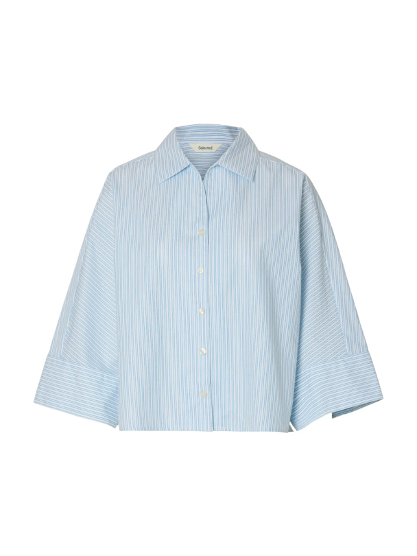 Ester Oversize 3/4 Shirt - Malibu Blue Stripe  - Image 2
