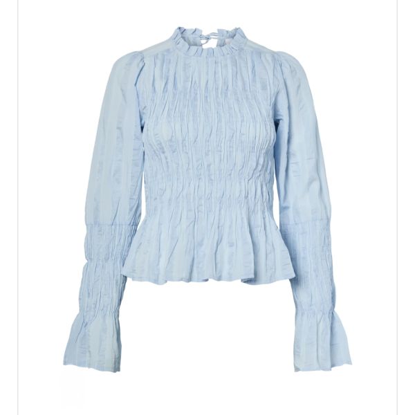 Rava Smock Top - Skyway/Star White 