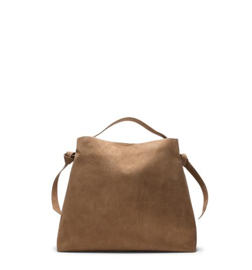 Stella Large Suede Bag - Tan 