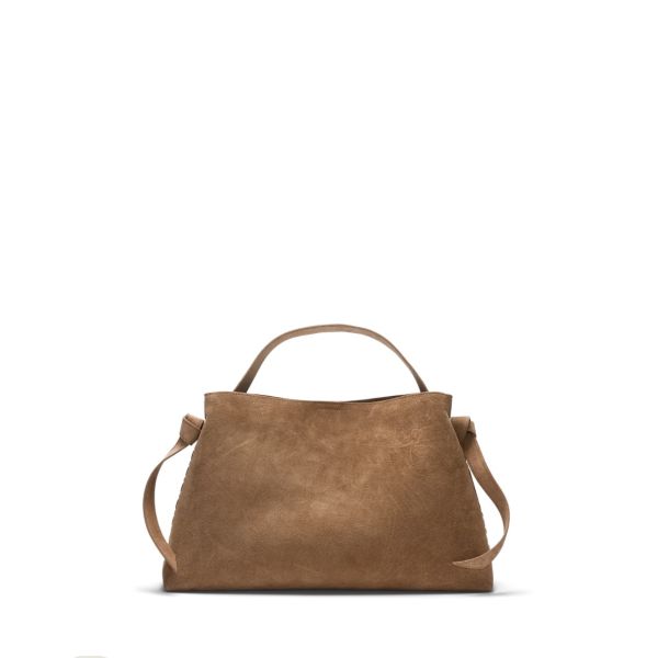 Stella Medium Suede Bag - Tan 