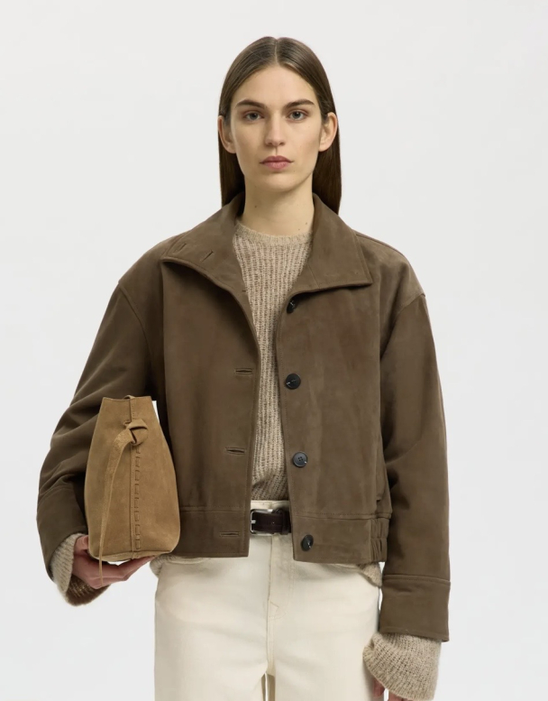 Stella Medium Suede Bag - Tan  - Image 2