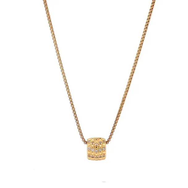 Kort Kjede med Glitrende Anheng