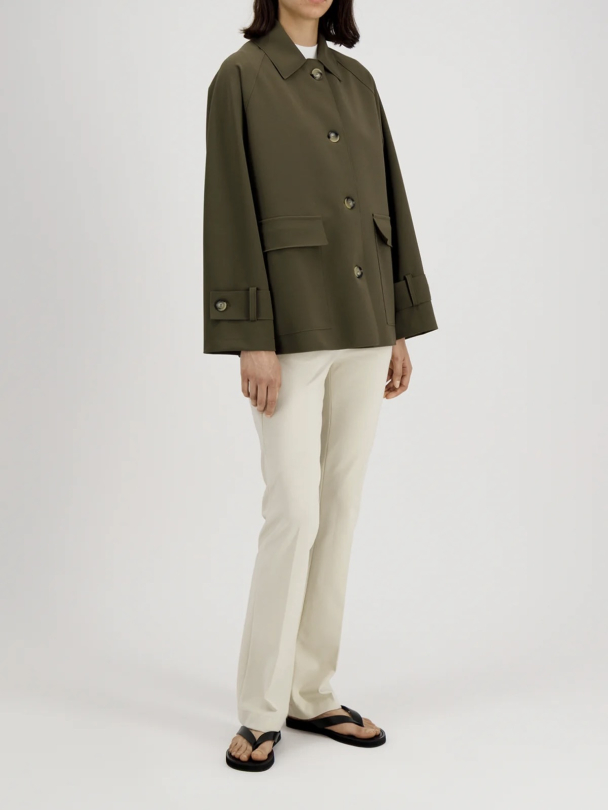 Women Raglan Jacket Scuba Dark Khaki - Image 2