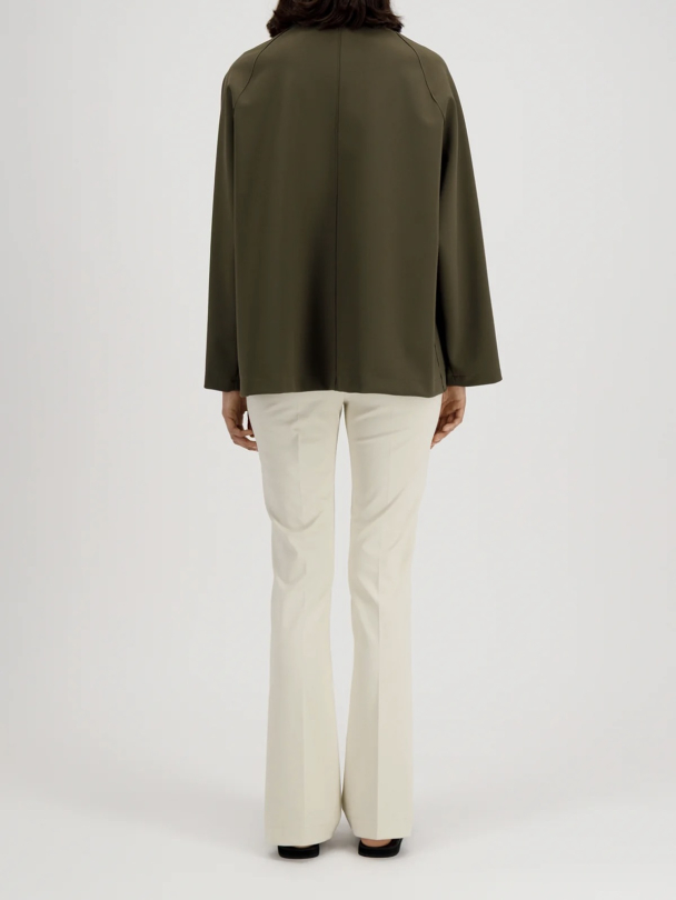 Women Raglan Jacket Scuba Dark Khaki - Image 3