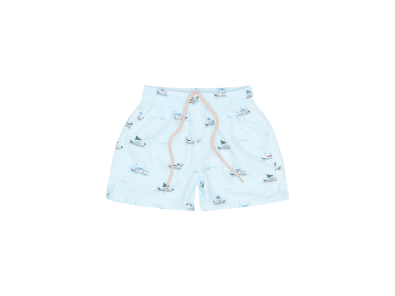 Swim Shorts, Illusion Blue Boat - Petit Piao