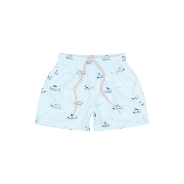 Swim Shorts, Illusion Blue Boat - Petit Piao