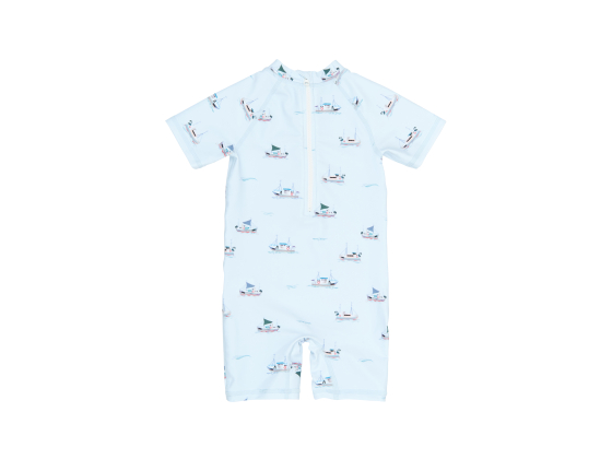 Swim Jumpsuit, Illusion Blue Boat - Petit Piao