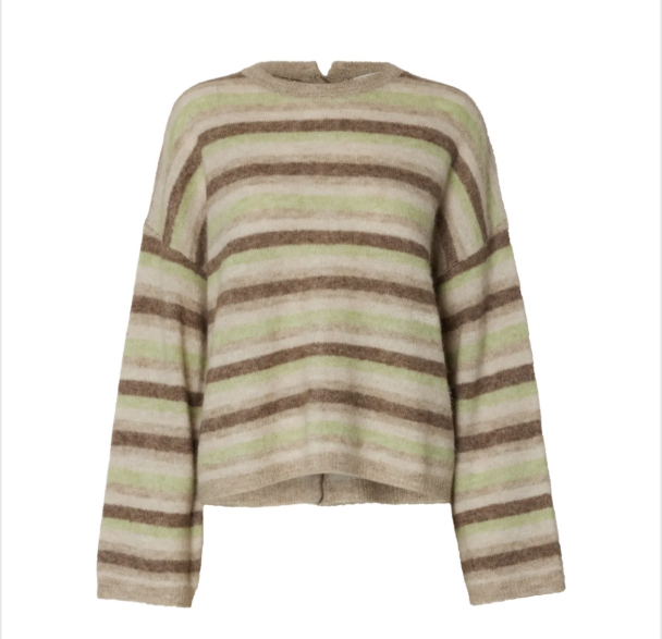 Lulu Knit Button O-Neck - Pure Cashmere/Birch - Image 1