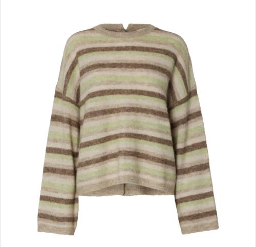 Lulu Knit Button O-Neck - Pure Cashmere/Birch