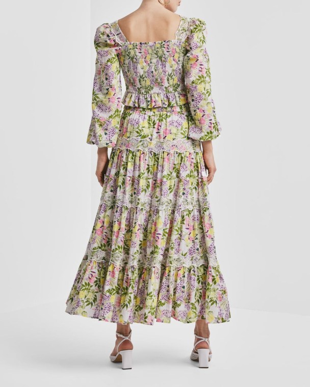 Cotton Slub Skirt - Summer Lilacs   - Image 3