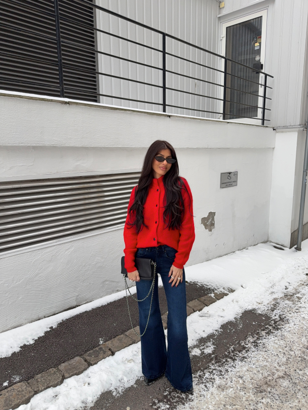 Alpha short cardigan - Postbox Melange  - Image 4