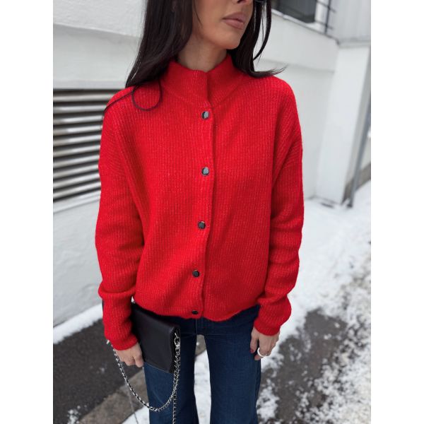 Alpha short cardigan - Postbox Melange 