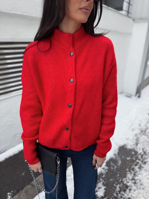 Alpha short cardigan - Postbox Melange 