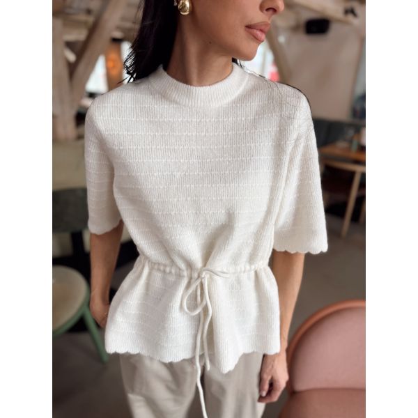 Thellis Knit Pullover - Star White