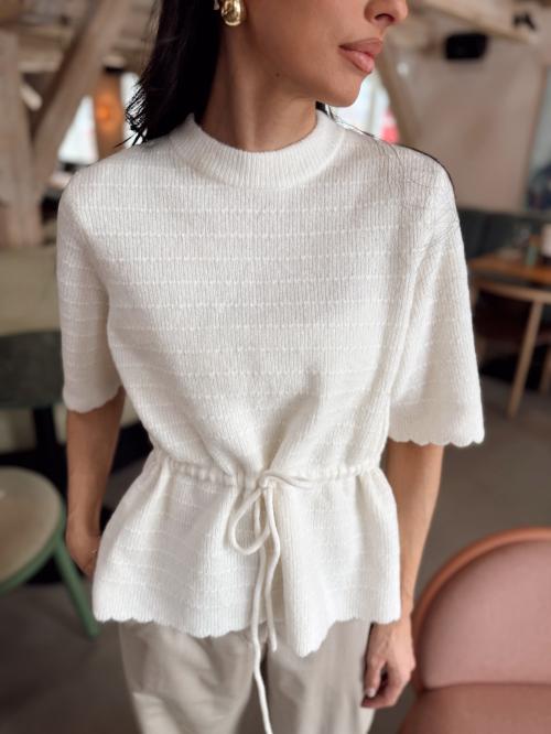 Thellis Knit Pullover - Star White