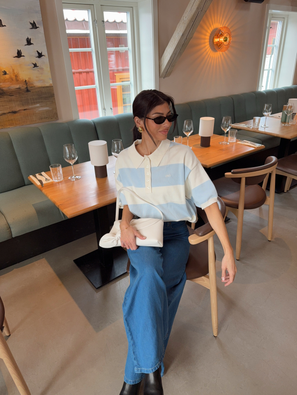 Maia Polo Pullover - Blue Finch Striped - Image 3