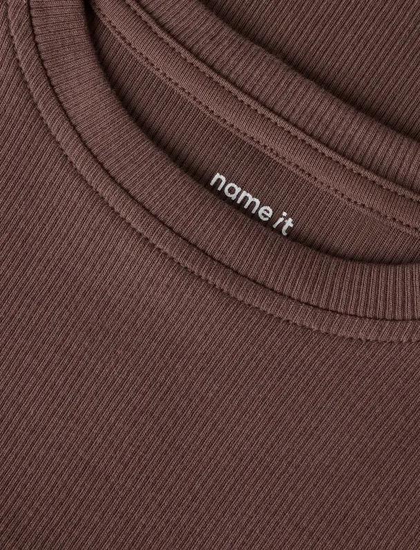 NMFDilia langermet t-shirt, brun - Image 4