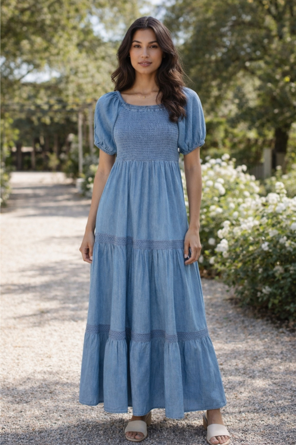 Marc Lauge Bea smock denimkjole - Image 1