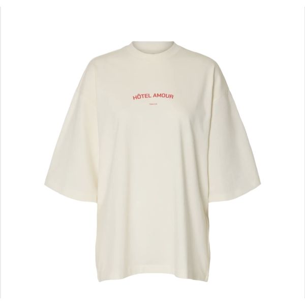 Boxy Lia Hotel Amour Tee - Egret