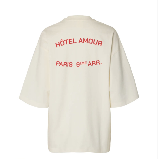 Boxy Lia Hotel Amour Tee - Egret - Image 2