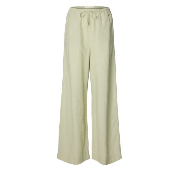 Luisa Wide Linen Blend Pant - Lint