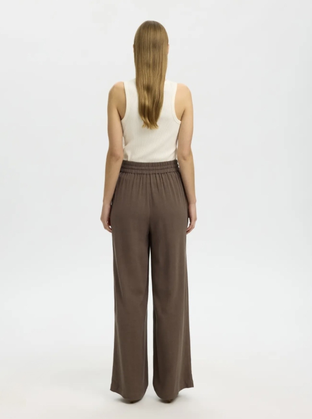 Viva Gulia Long Linen Pant - Chocolate Chip  - Image 2