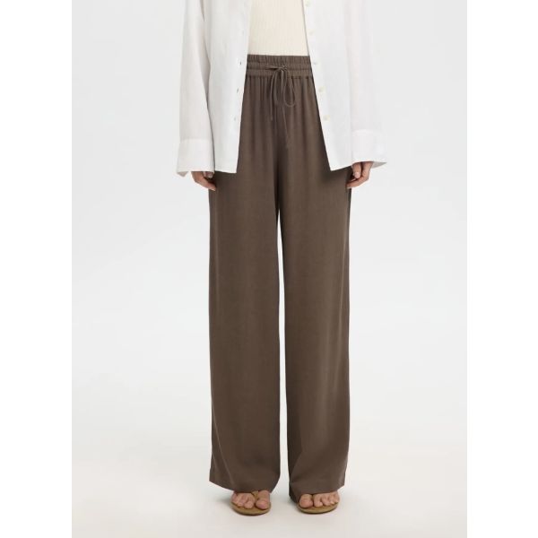 Viva Gulia Long Linen Pant - Chocolate Chip 