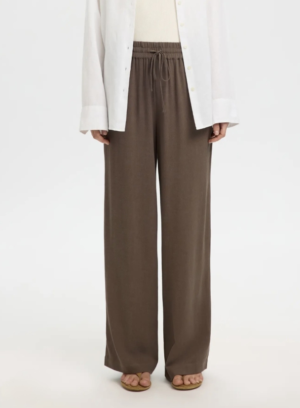 Viva Gulia Long Linen Pant - Chocolate Chip  - Image 1