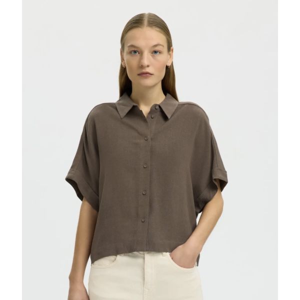 Viva Cropped Sun Shirt - Chocolate Chip 
