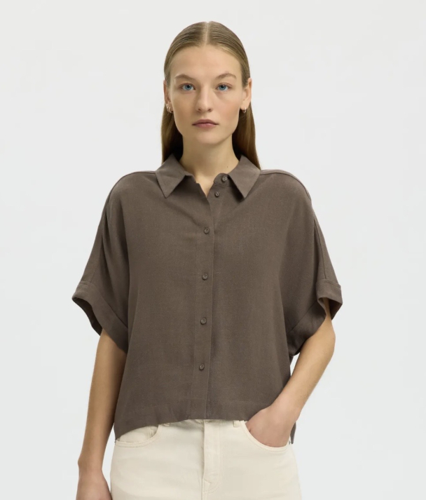 Viva Cropped Sun Shirt - Chocolate Chip  - Image 1