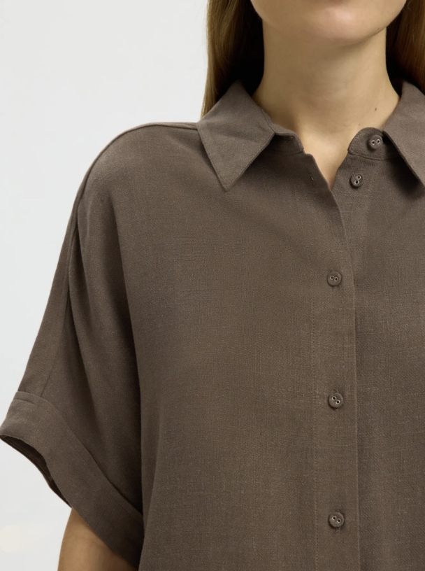 Viva Cropped Sun Shirt - Chocolate Chip  - Image 4