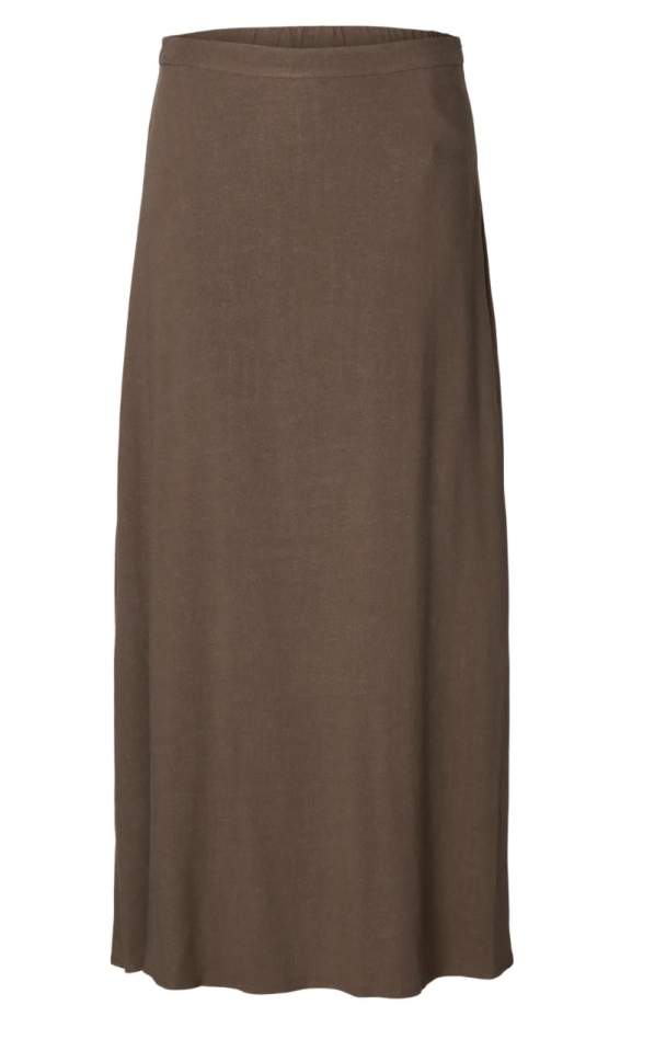 Viva Ankle Skirt Linen Blend - Chocolate Chip  - Image 2