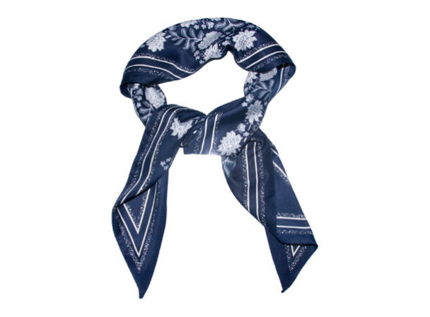 Skjerf Triangler m/blomster Blå 771174 - Image 1