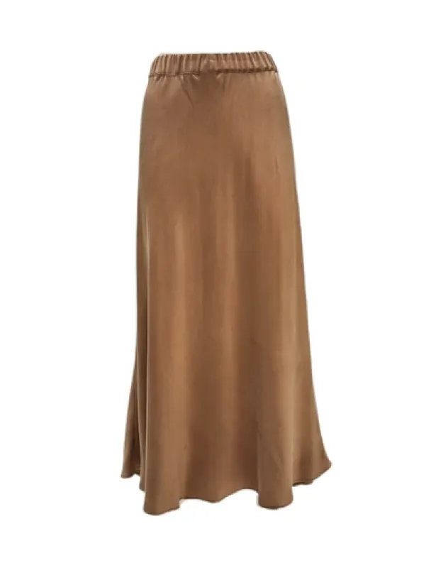 Amuse Margit silkeskjørt, Caramel - Image 1