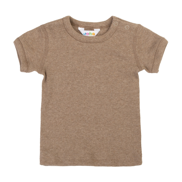 T-skjorte Rib - Mørk Beige