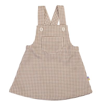 Pinafore Dress Mini Check - Lys brun
