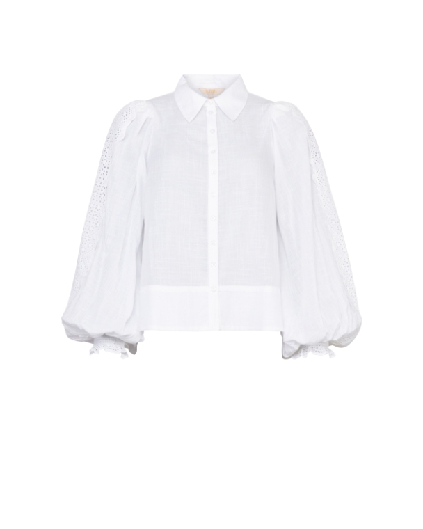 Cotton Slub Shirt - White  - Image 2