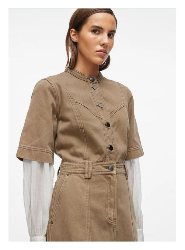 Rounova denimkjole, khaki - Image 1