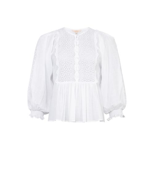 Cotton Slub Blouse - White