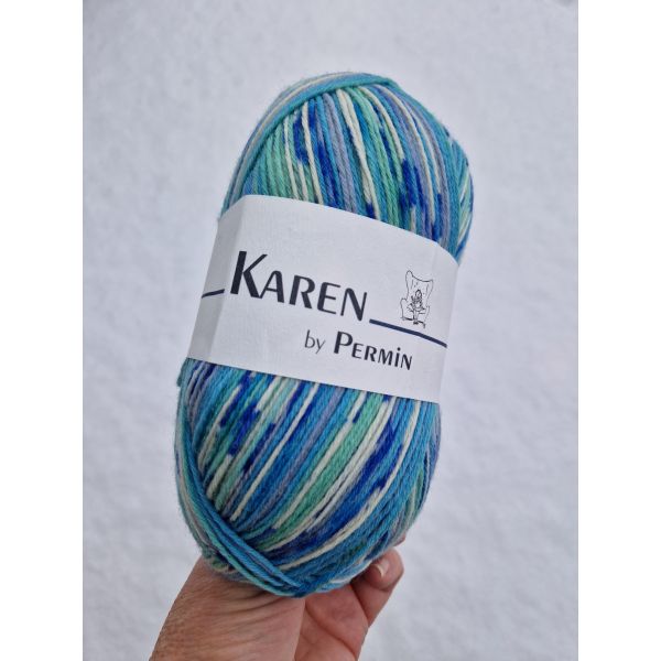 KAREN sokkegarn i 5 farger
