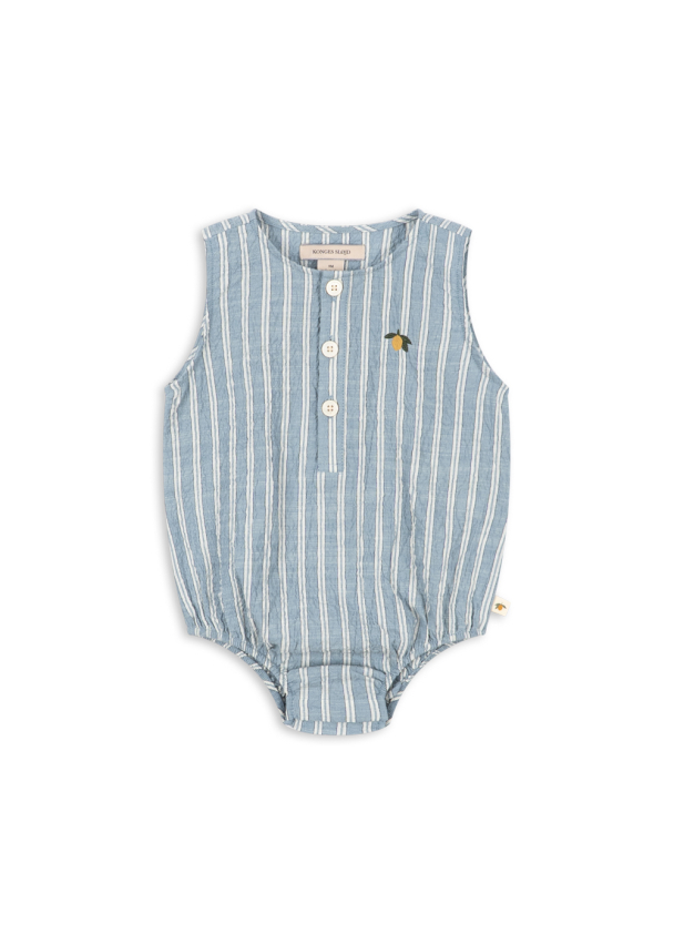 Elliot Romper - Trio Bleu Stripe - Image 1