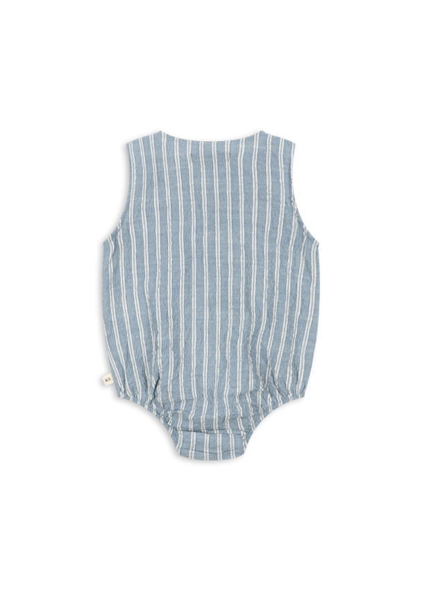 Elliot Romper - Trio Bleu Stripe - Image 2
