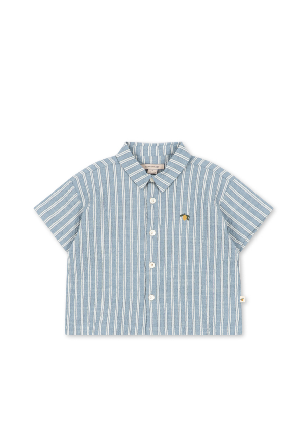 Elliot SS Shirt - Trio Bleu Stripe - Image 1