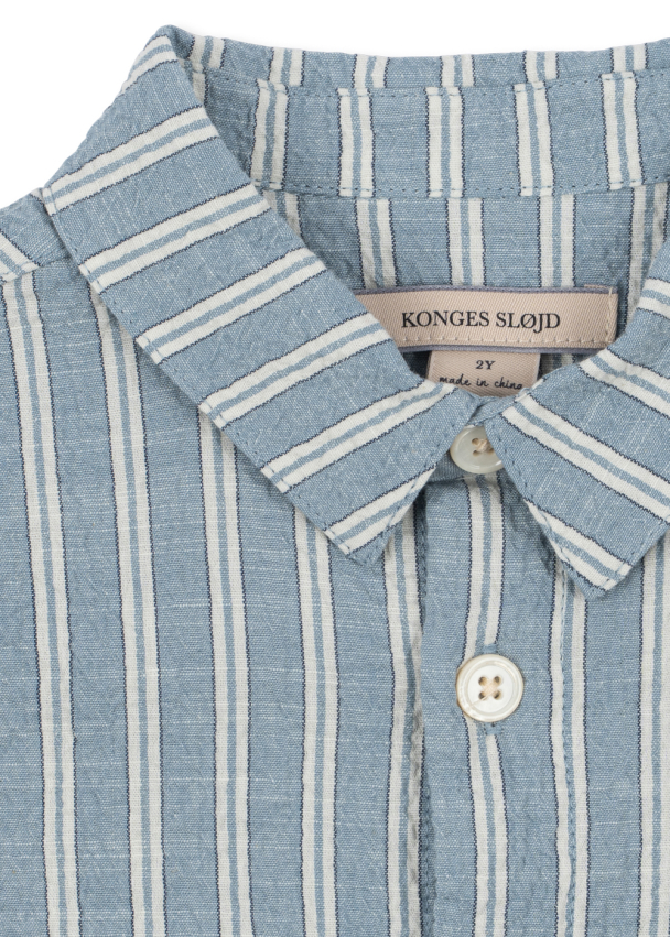 Elliot SS Shirt - Trio Bleu Stripe - Image 3