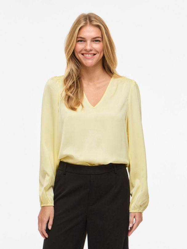 VIEllette langermet bluse, gul - Image 1