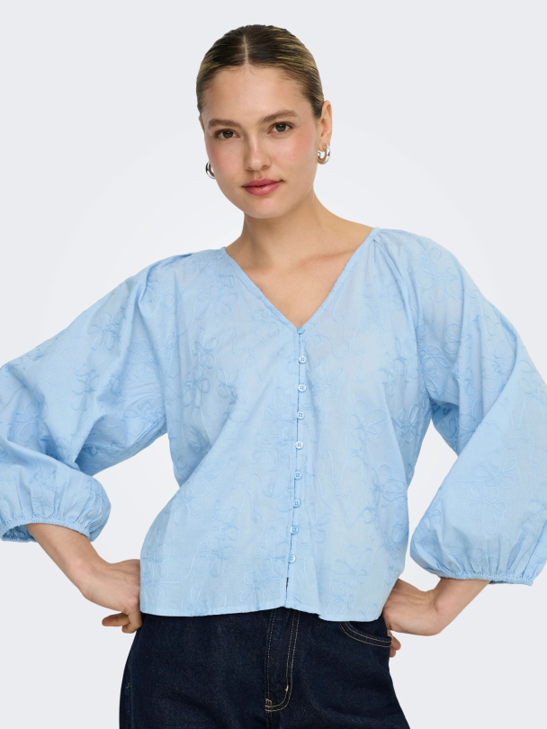 ONLZION 3/4 V-NECK EMB TOP WVN - Image 6
