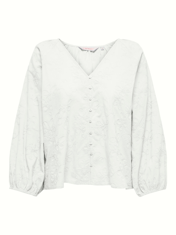 ONLZION 3/4 V-NECK EMB TOP WVN - Image 1