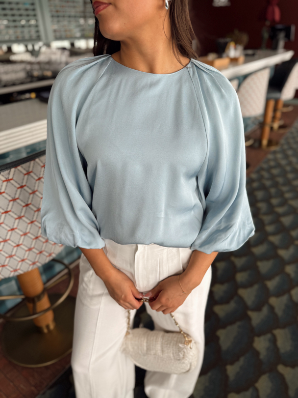 Laurina 3/4 Top - Dusty Blue  - Image 1