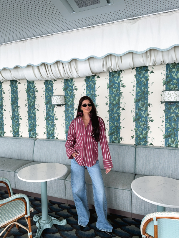 Bea Oversize Shirt - Anemone/Stripe  - Image 4