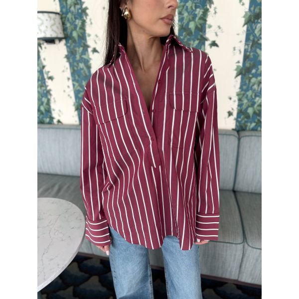 Bea Oversize Shirt - Anemone/Stripe 